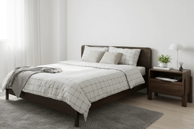Giường Ngủ Gỗ Tràm MOHO DALUMD 301 Ver 2 Màu Nâu Hạnh Nhân